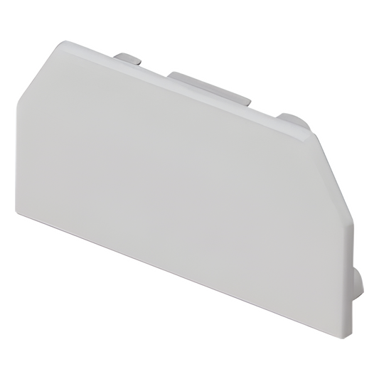 Tapa Final, para uso con canaleta T45, Material PVC Rígido, Color Blanco Mate
