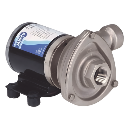 Bomba centrifuga Cyclone de baja presión a 12 Vcd, caudal de hasta 29 GPM, presión máxima de 8.7 psi, en acero inoxidable