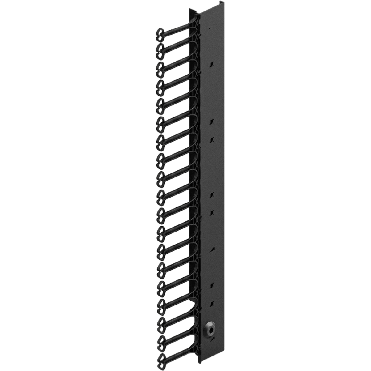 Organizador Vertical de Cables para Rack 45 UR (79 in) / Acero Negro RAL 9005 / Sección 95x208 mm (3.7x8.2 in) / Capacidad 726 Cables / Dedos cada