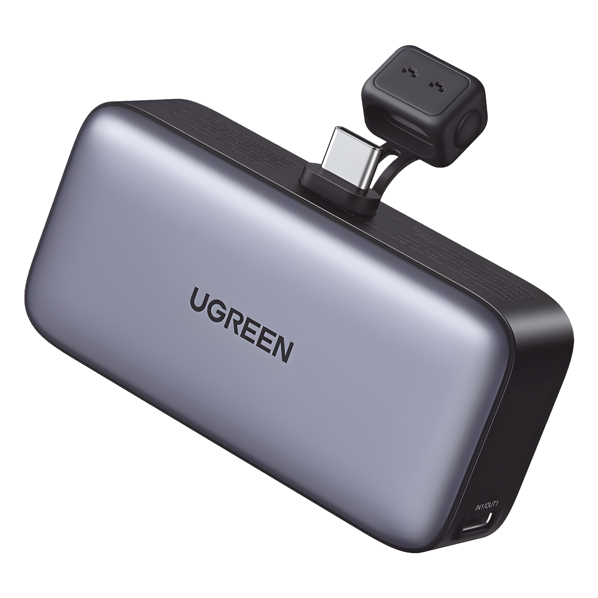 Power Bank 5000mAh | Conector USB-C Incorporado | 22.5W | Carga Rápida | Soporte Integrado | Pantalla Led | Compacto y Portatil | Compatible con