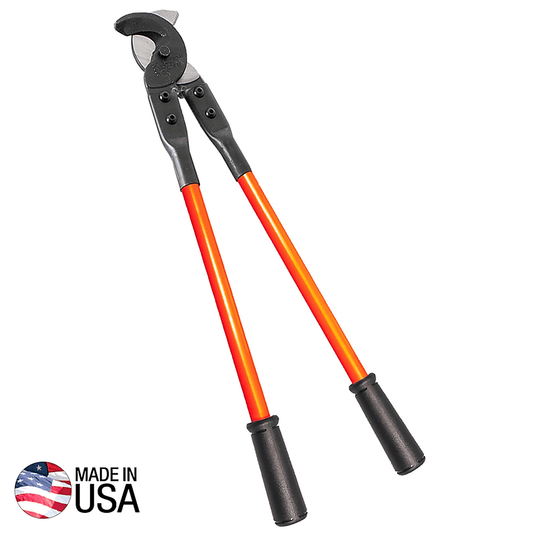 Cortador Multicable Estándar de 648 mm / Capacidad 1-3/8'' (3.5 cm) / Cuchillas Reemplazables / Mordazas Tipo Gancho / Acero Forjado / Mangos Fibra