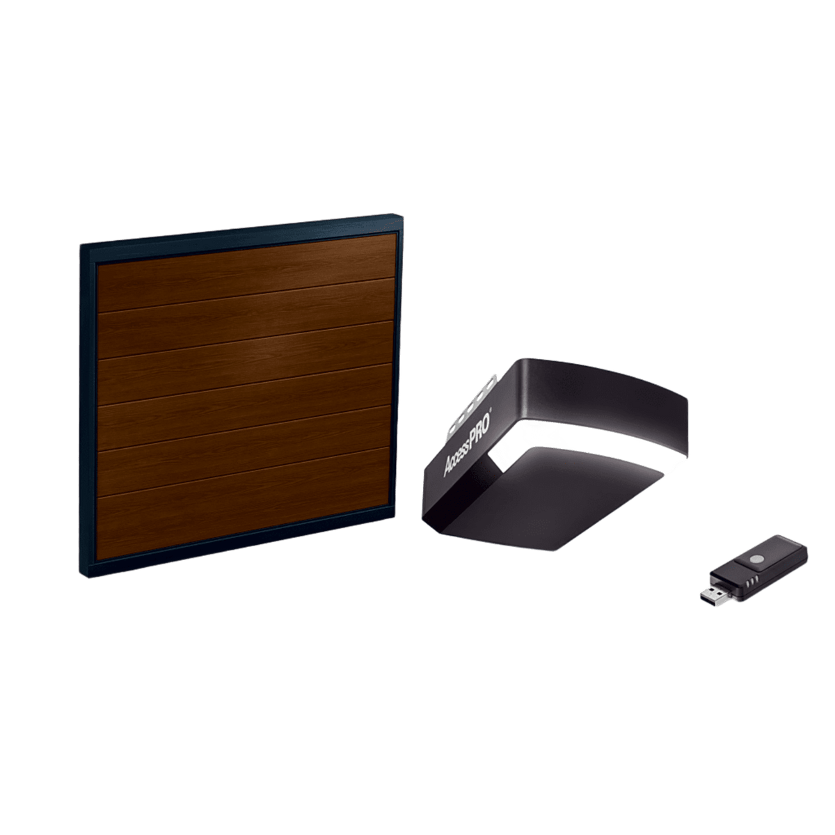 KIT COMPLETO Incluye /Puerta D/ Garage / APDOORB 12x8 Pies / Lisa Linea Central / Imitacion madera / Insulada / Interfase ACCESSWIFI / Motor FS1000M