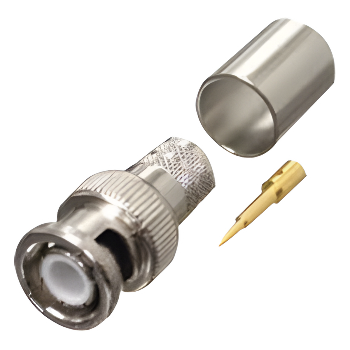 Conector BNC Macho de Anillo Plegable para RG-8/U, LMR-400, 9913, CNT-400, Níquel/ Oro/ Teflón