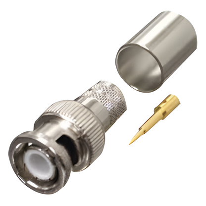 Conector BNC Macho de Anillo Plegable para RG-8/U, LMR-400, 9913, CNT-400, Níquel/ Oro/ Teflón