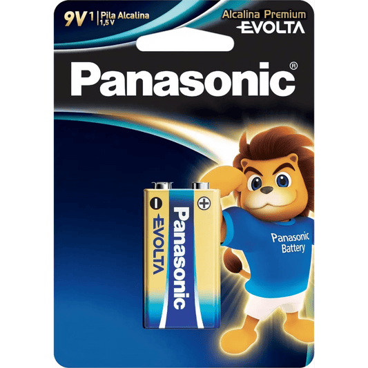 Batería Alcalina 9V / Panasonic Evolta 6LR61EGL / Alta Densidad / Anti-Leak / Blíster Individual