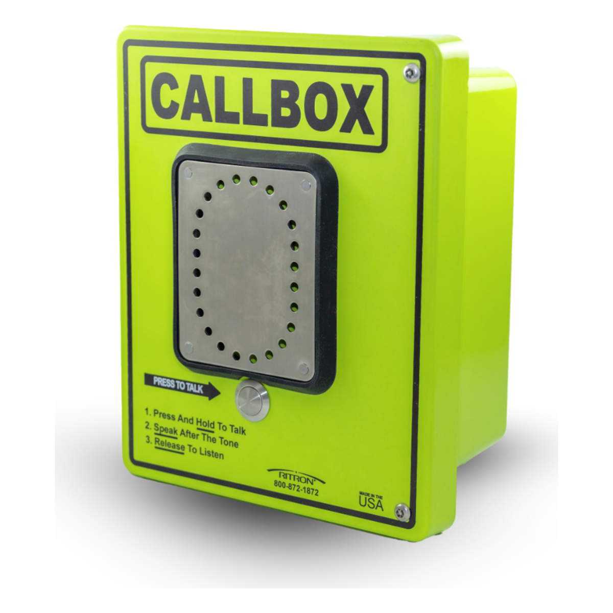 Callbox HD Series / Intercomunicador Bidireccional UHF / 2W Transmisión / IP65 Antivandálico / Fibra de Vidrio / Mensajes de Voz / Relay Control de