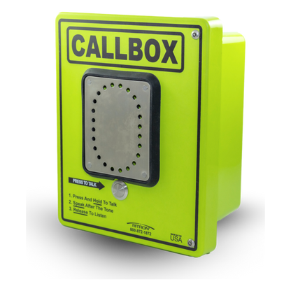 Callbox HD Series / Intercomunicador Bidireccional UHF / 2W Transmisión / IP65 Antivandálico / Fibra de Vidrio / Mensajes de Voz / Relay Control de