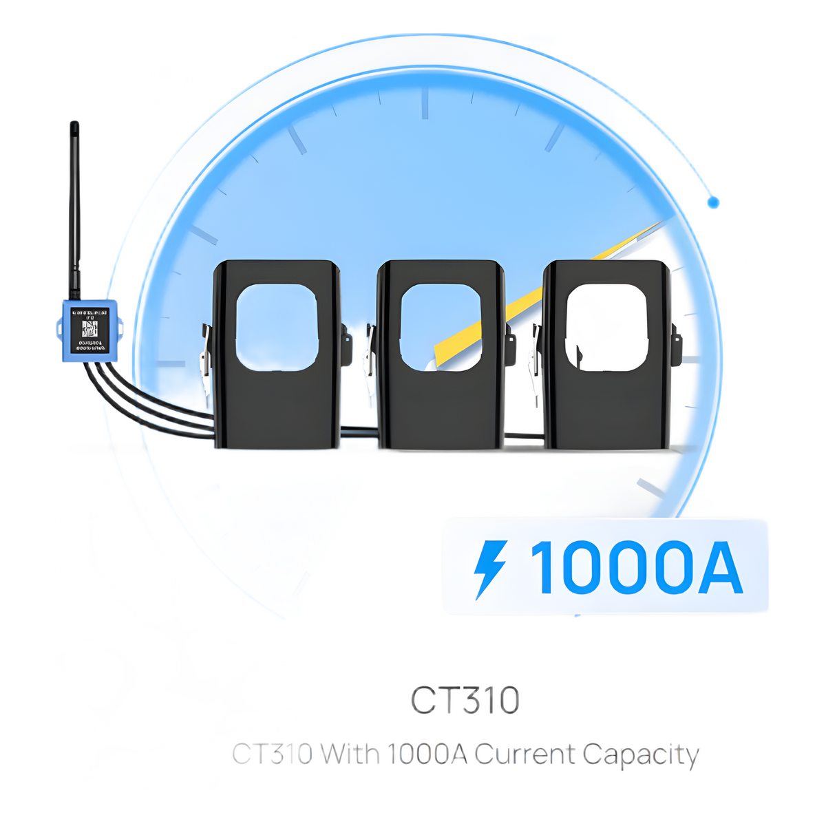 Medidor de corriente lorawan para tres fases hasta 1000 ampers