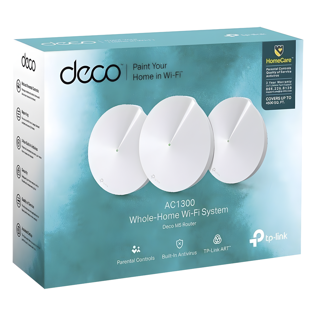 Kit 3 Routers Inalámbricos MESH Interior para Hogar / Doble Banda Wi-Fi 5 AC1300 Mbps / 2 Puerto Gigabit WAN/LAN / 4 Antenas Internas