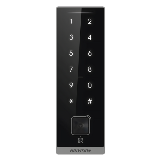 Teclado Esclavo con Lector de Tarjetas Virtuales Bluetooth y Códigos QR / Tarjetas MIFARE y PROX EM / Contraseñas / RS-485 Wiegand OSDP / Frecuencias