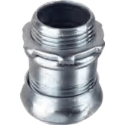 Conector de Compresión de Acero Galvanizado para Pared Delgada de 1/2" ( 13 mm).