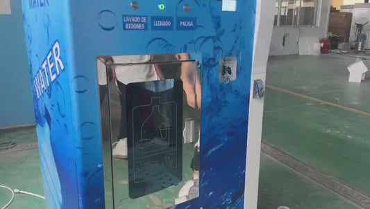 Máquina expendedora de agua con aceptador de monedas, de 400 y 800 Galones diarios.