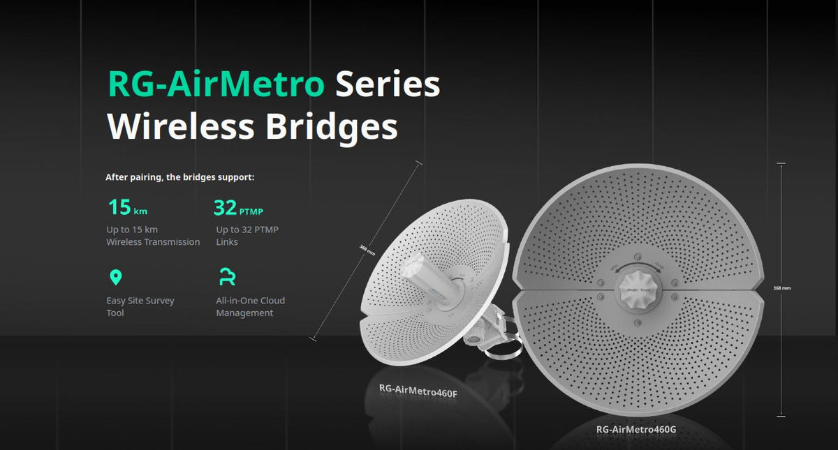 Radio Integrado 23 dBi Puerto Gigabit, Modo AP/CPE en PtP o CPE en Multipunto, Hasta 867 Mbps, Botón de Auto-Emparejamiento para distribuciones de