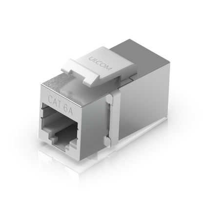 Keystone Coupler Cat6A Pass-Through para Cable Ethernet Preterminado, Instalación Snap-In en Patch Panel, Paquete con 12 Piezas