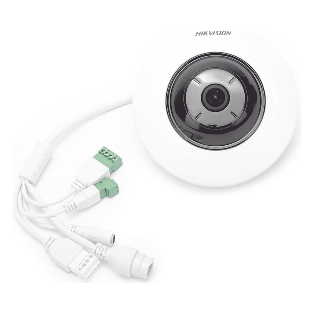 Mini Fisheye IP 5 Megapixel / Panorámica 180° - 360° / Microfono Integrado / 8 mts IR / Uso en Interior / PoE / Múltiples Vistas por iVMS-4200