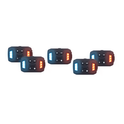 Luz Auxiliar Recargable, 26 LEDs, Rojo/Azul/Blanco, Incluye Clip y Base Magnética