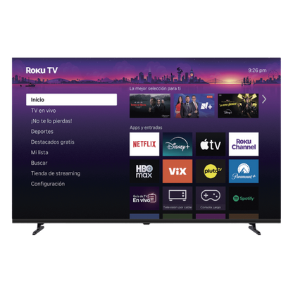 ROKU SmartTV QLED 98 pulgadas / Resolucion 4K UHD / Pantalla Gigante 2.19m × 1.25m / Audio Dolby 12W+12W / 3 HDMI con ARC-CEC / WiFi / VESA 700x400