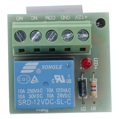 Módulo de relevador 12 VCC con salida NO/NC/COM 3A / ideal para interbloqueo de puertas en control de acceso