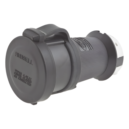 Conector Industrial con Bloqueo de Media Vuelta / 30 A 120/208 V CA / Nema L21-30R / 4 Polos 5 Hilos / Color Blanco y Negro / Grado Industrial