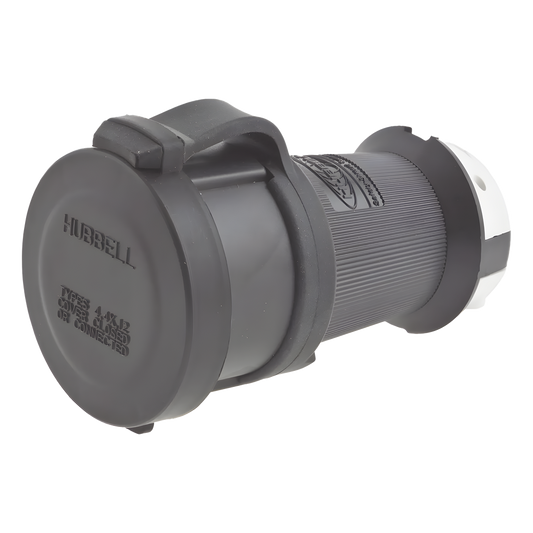 Conector Industrial con Bloqueo de Media Vuelta / 30 A 120/208 V CA / Nema L21-30R / 4 Polos 5 Hilos / Color Blanco y Negro / Grado Industrial