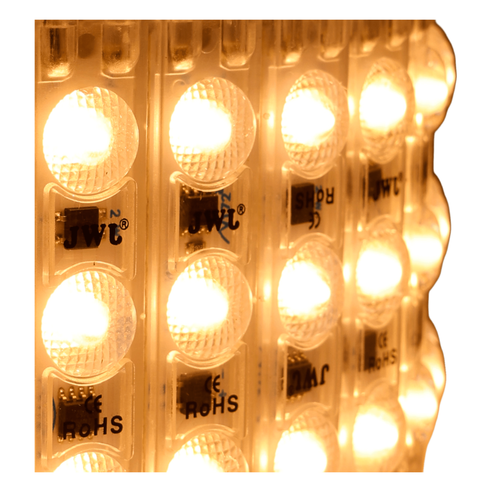 Cadena con 20 Módulos LED Individuales / Resistente a Intemperie / 4500 Lúmenes / 110V / Luz Cálida 2 700 K / Conectados en Serie / No Requiere