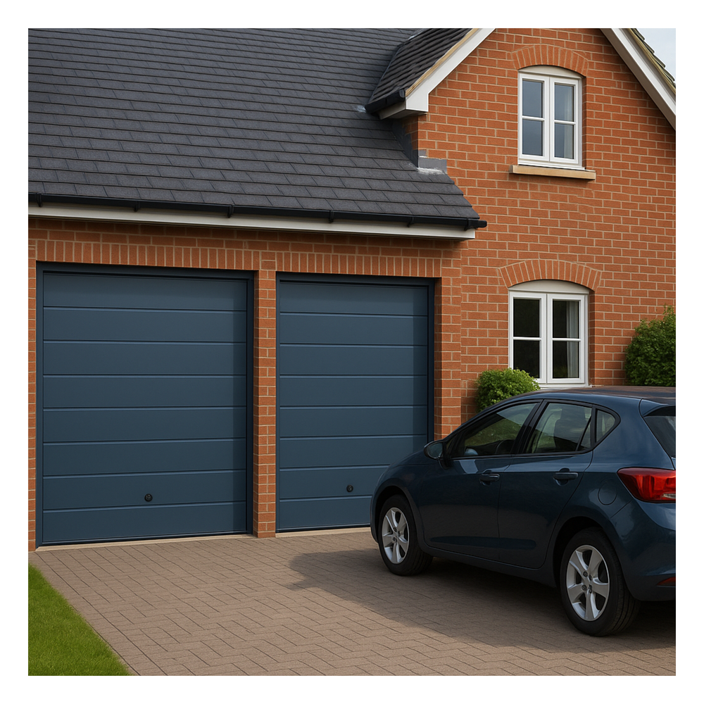 Puerta D / Garage D / Alta Calidad / Linea Central / Color GRIS / acabdo DELUXE / 12X8 pies / AISLADA / Estilo Americana.