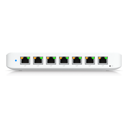 USW Ultra Switch de 8 Puertos GbE (7 Puertos PoE+ y 1 Puerto Entrada PoE++) con Opciones de Montaje Versátiles
