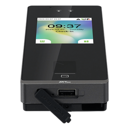 Terminal Biométrica Facial / Pantalla 2.8" / 3,000 Rostros 6,000 Huellas / IP65 / Video Intercom SIP / ONVIF / Anti-Fraude