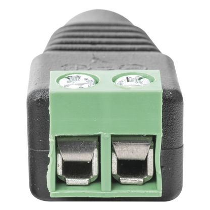 Adaptador Hembra Tipo Jack de 3.5 mm Polarizado de 12 Vcc / Terminales Tipo Tornillo / Polarizado (+/-) / Ideal para Cámaras de Video Vigilancia