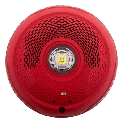 Boc c/lamp estroboscopica tipo LED mont en techo clr rojo