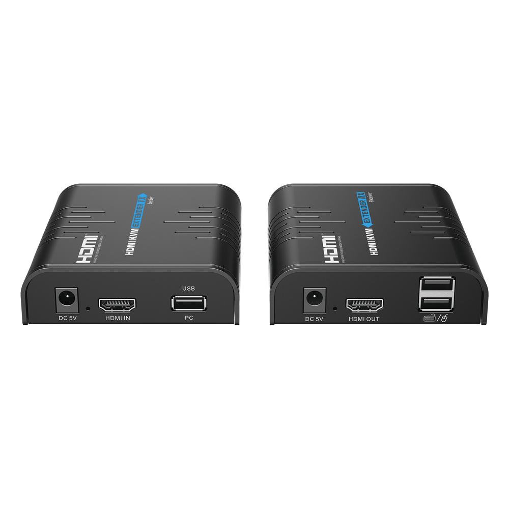 Kit extensor KVM (HDMI y USB) hasta 120 metros | Resolución 1080P @ 60 Hz | Soporta STP y UTP CAT6 | Soporta Switch Gigabit para control KVM múltiple
