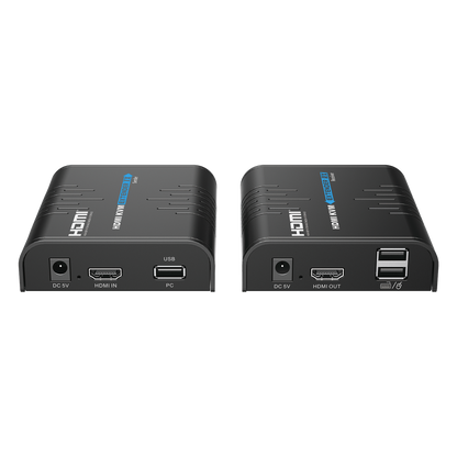 Kit extensor KVM (HDMI y USB) hasta 120 metros | Resolución 1080P @ 60 Hz | Soporta STP y UTP CAT6 | Soporta Switch Gigabit para control KVM múltiple