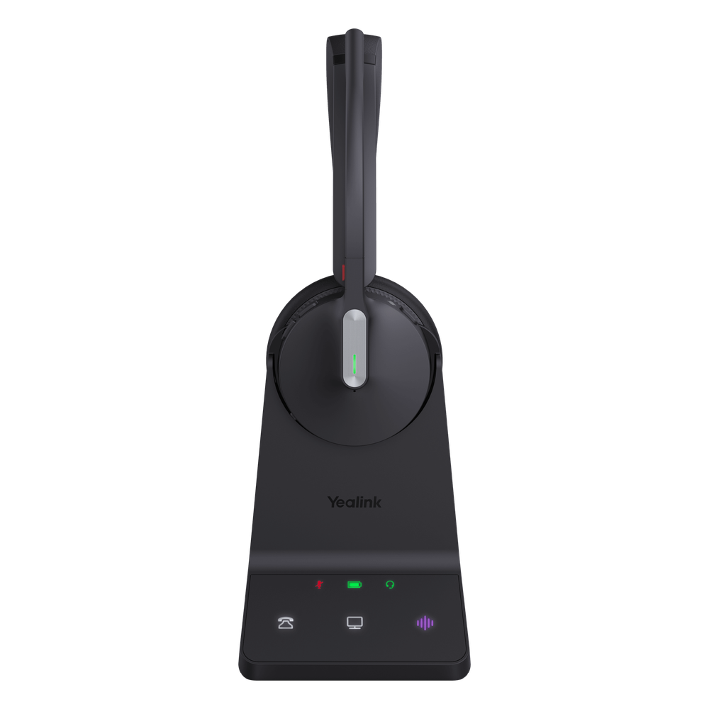 Auriculares estéreo Yealink WH64 edición UC/ Base DECT y auriculares con Bluetooth integrado/ Triple conexión/ Cancelación de ruido con 3 micrófonos