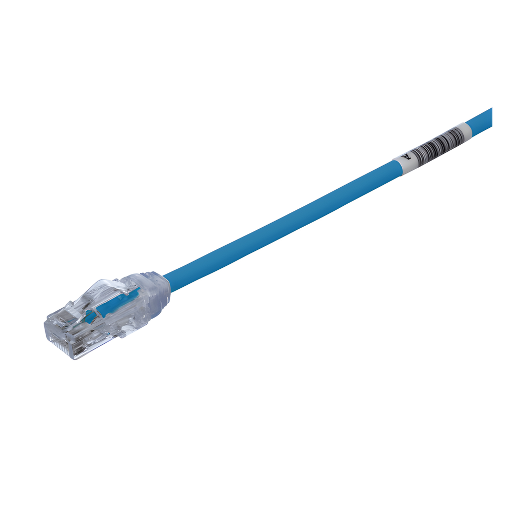 Cable de Parcheo UTP Cat6A, CM/LSZH, Diámetro Reducido (28AWG), Color Azul, 8 Metros (26.25 Pies)