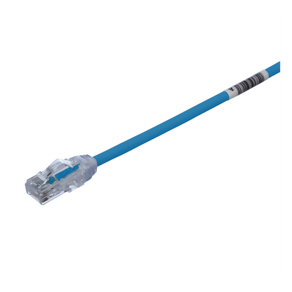 Cable de Parcheo UTP Cat6A, CM/LSZH, Diámetro Reducido (28AWG), Color Azul, 8 Metros (26.25 Pies)