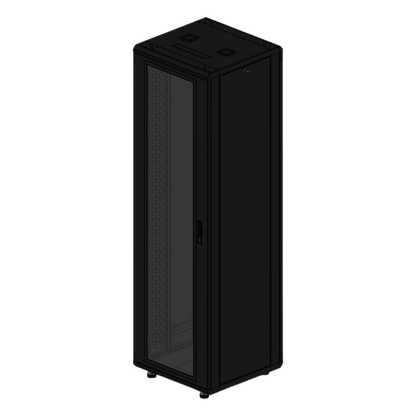 Gabinete rackeable de piso de 42U, compatible con estándar 19 pulgadas, equipado con puerta frontal de cristal para una mejor visibilidad y