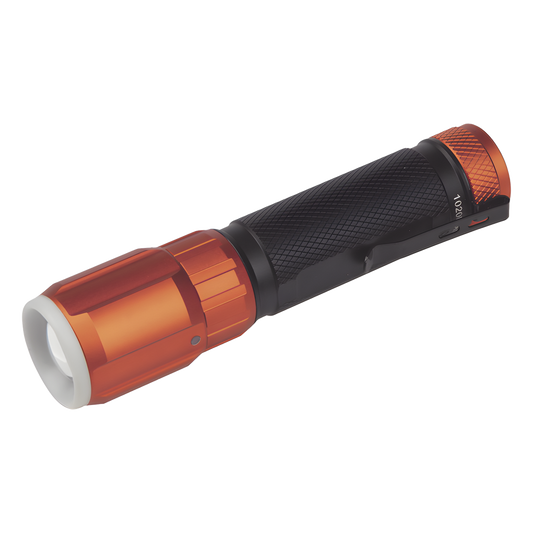 Linterna LED Portátil Recargable 500 Lúmenes con Luz Frontal y Lateral de Trabajo. Lámpara con tapa de Extremo con Imán, USB-C