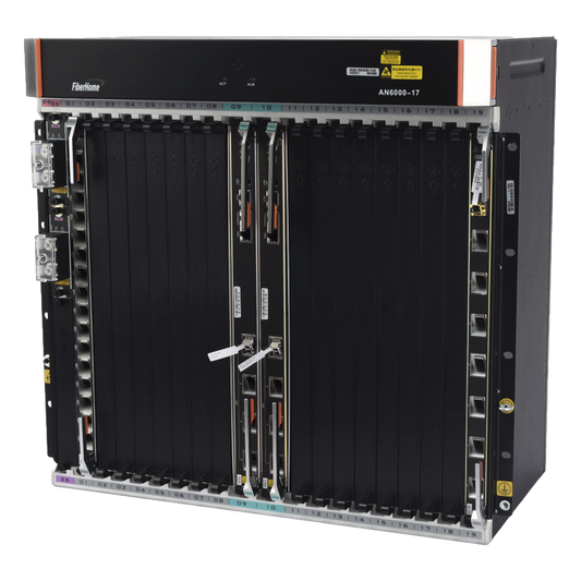 OLT Carrier Class Modular GPON, 16 Ranuras de Servicio, Incluye 1 Tarjeta de Servicio, crecimiento hasta 256 puertos GPON o 128 XGPON, Gestión por