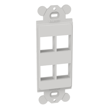 Marco de Módulo Dúplex, Para Placas Frontales Estándar GFCI, Acepta 4 Módulos Keystone, Color Blanco