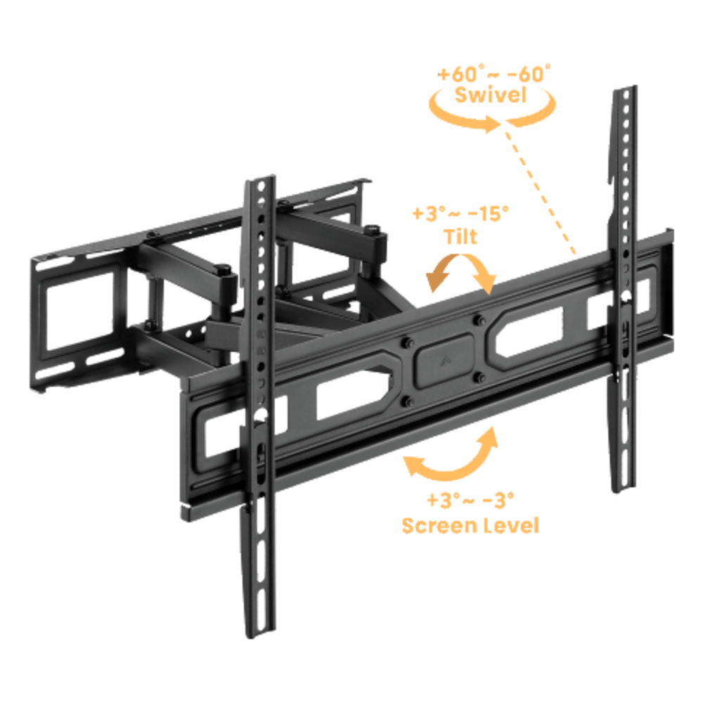Montaje de Pared Universal Articulado para Monitores de 37 a 80" | Carga Máxima 40 Kg | Vesa 100 x 100 a 600 x 400| Fabricado en Acero