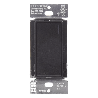 Apagador electrónico Sunnata de encendido y apagado, 8 A en iluminación y motores de 1/4 HP a 120 V, requiere neutro, color negro Midnight satinado
