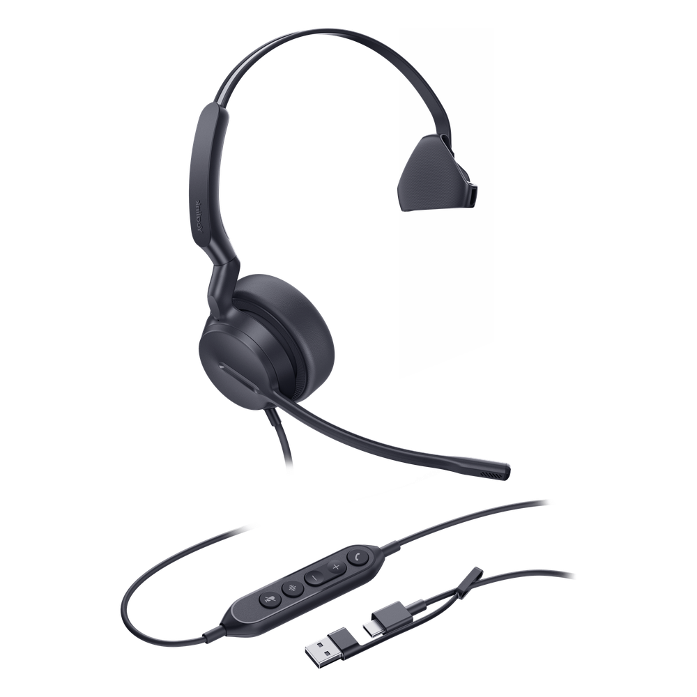 Auriculares Yealink UH42 Mono con cancelación de ruido por USB-C/A e indicador de ocupado, plug and play