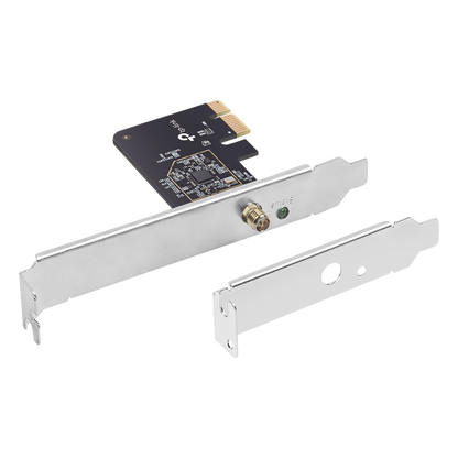 Adaptador PCI inalámbrico doble banda AC 600 Mbps / Antena de alta ganancia / Tecnología MU-MUMO / Seguridad WPA3 / Soporte de perfil bajo y Altura