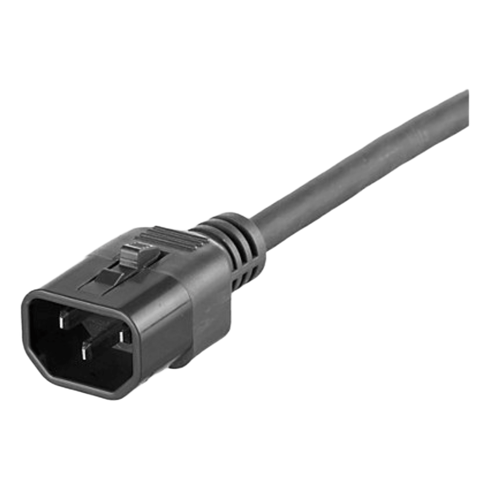 Cable de Alimentación Eléctrica Con Bloqueo Doble de Seguridad, de IEC C14 a IEC C13, 4 ft. de Largo, Color Negro, Paquete de 10 Piezas