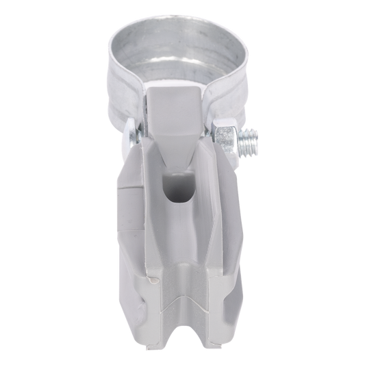 Aislador de Paso o Esquina con Abrazadera / 1 Pulgada (25 mm) / Resina Virgen 100% / Anti-Arqueo / Acero Galvanizado / Poste Cerco Eléctrico