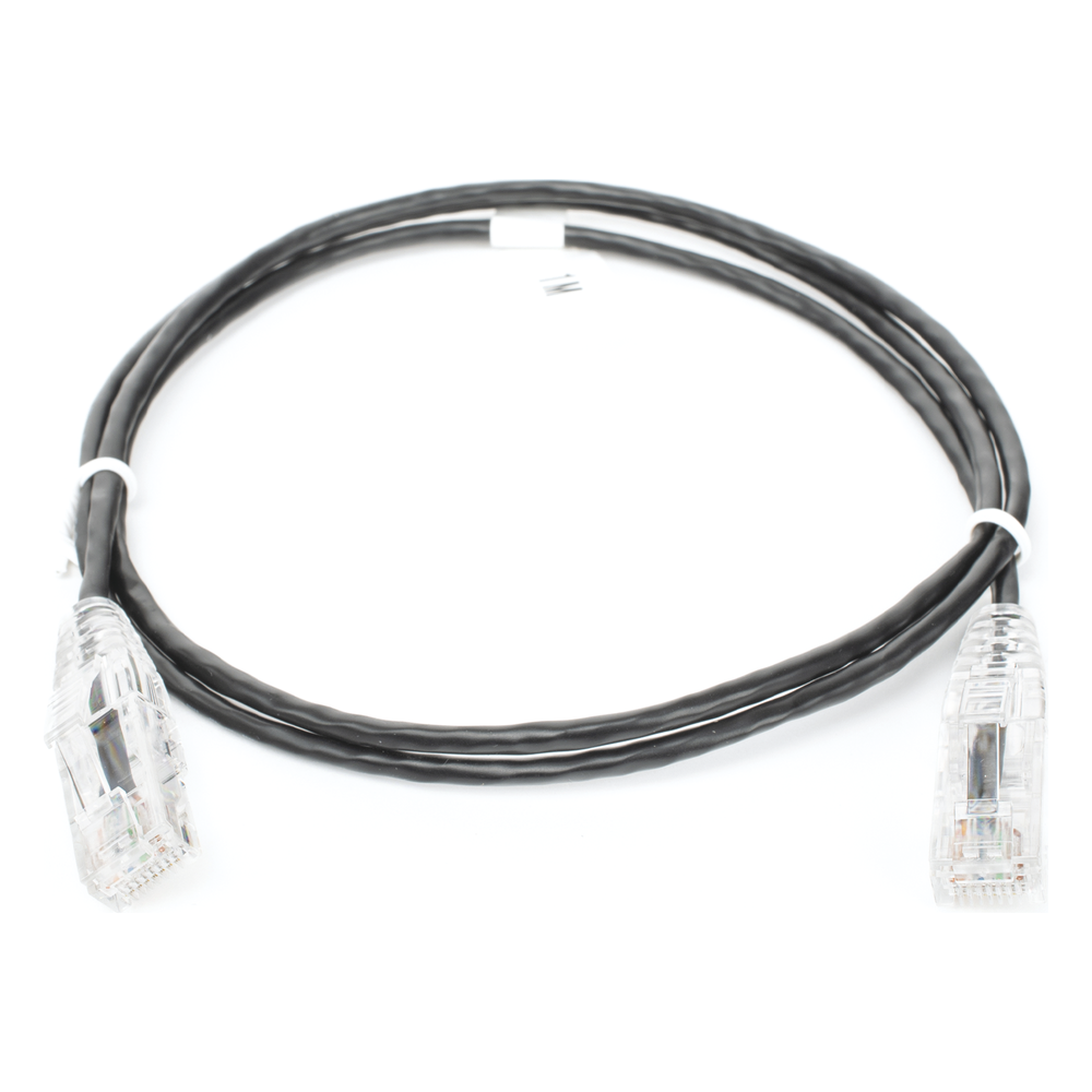 Cable de Parcheo Slim UTP Cat6 - 1 Metro (3.28 Pies), Negro, Diámetro Reducido (28 AWG)