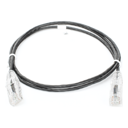 Cable de Parcheo Slim UTP Cat6 - 1 Metro (3.28 Pies), Negro, Diámetro Reducido (28 AWG)