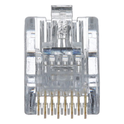 Plug RJ45 Cat5e, Para Cable UTP de Calibres 24-26 AWG, Chapado en Oro de 50 Micras, Paquete de 100 Piezas