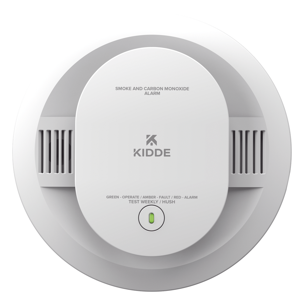 Alarma combinada de humo y monóxido de carbono a baterías, sensor fotoeléctrico y electroquímico, para vivienda