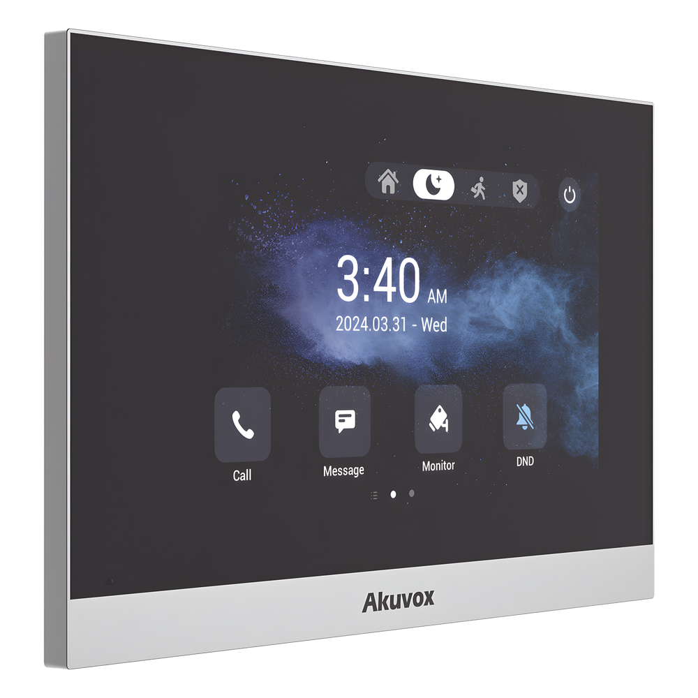 Monitor ANDROID / Soporta APP Android / Pantalla Touch Screen LCD 7" / WiFi / Punto WIFI / Bluetooth / PoE / SIP / 8 Entradas de Alarma / 1 Salida de